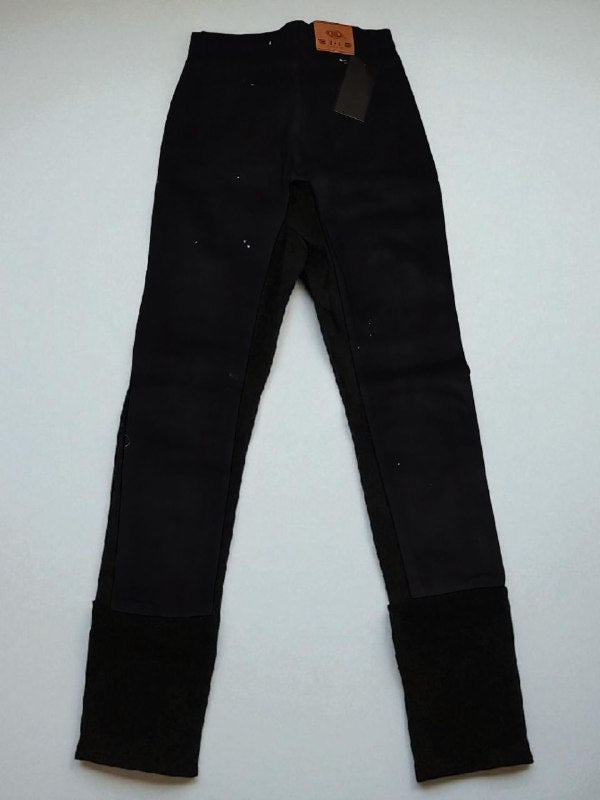 Black jean scarf with graphic design draped