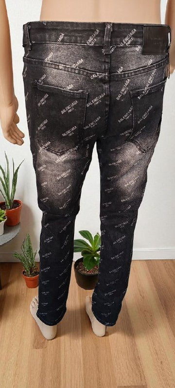 Black distressed jeans