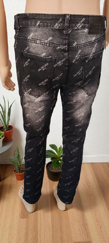 Black distressed jeans